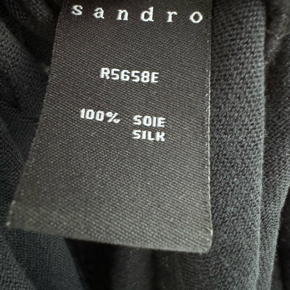 SANDRO Paris Silk Tent Dress with Braided Straps - Picture 5 of 7